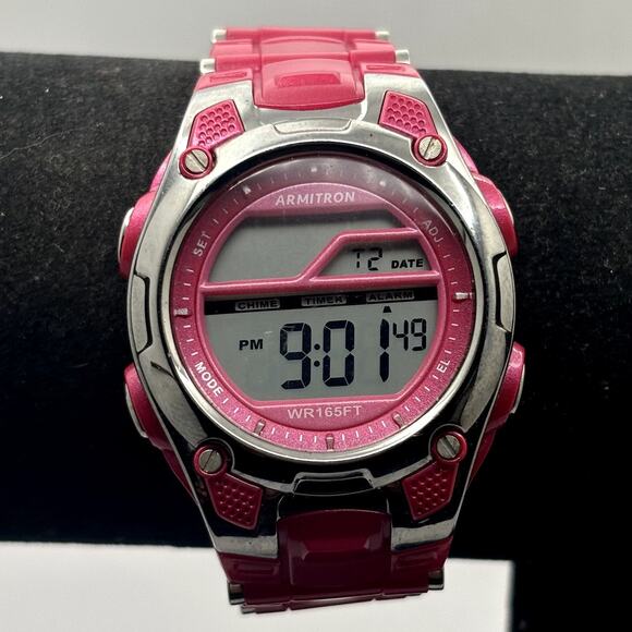 Silver & Pink Armitron Sport Digital Watch - Picture 1 of 5